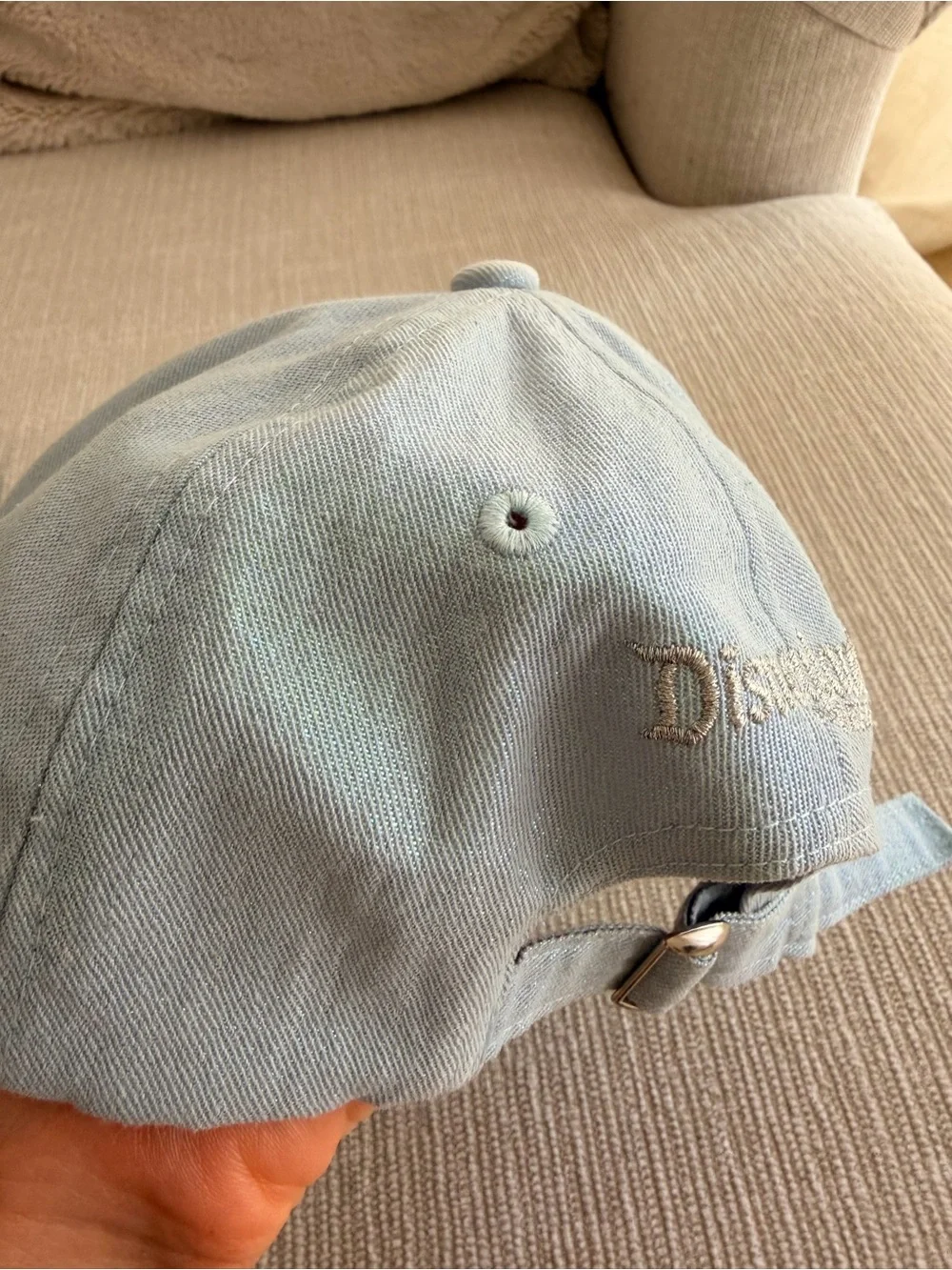 Disney Light Shimmery Blue Adult Hat “my happy place” with castle